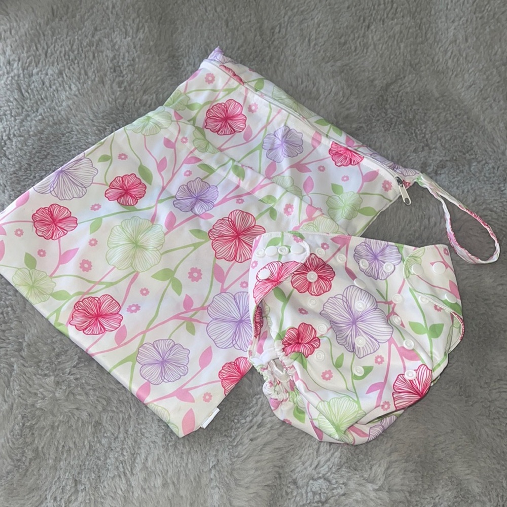 Babygoal Wet Dry Bag with matching Cloth Diapers Washable Travel Bags Beach Pool